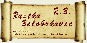 Rastko Belobrković vizit kartica
